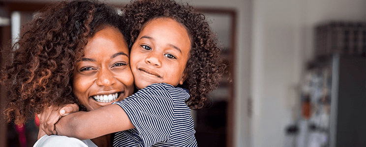 Smiling Mom and Girl Photo