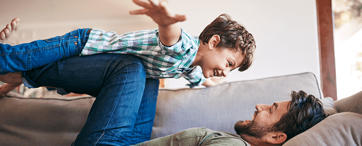 Smiling Dad and Boy