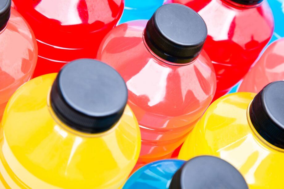 a variety of sports drinks